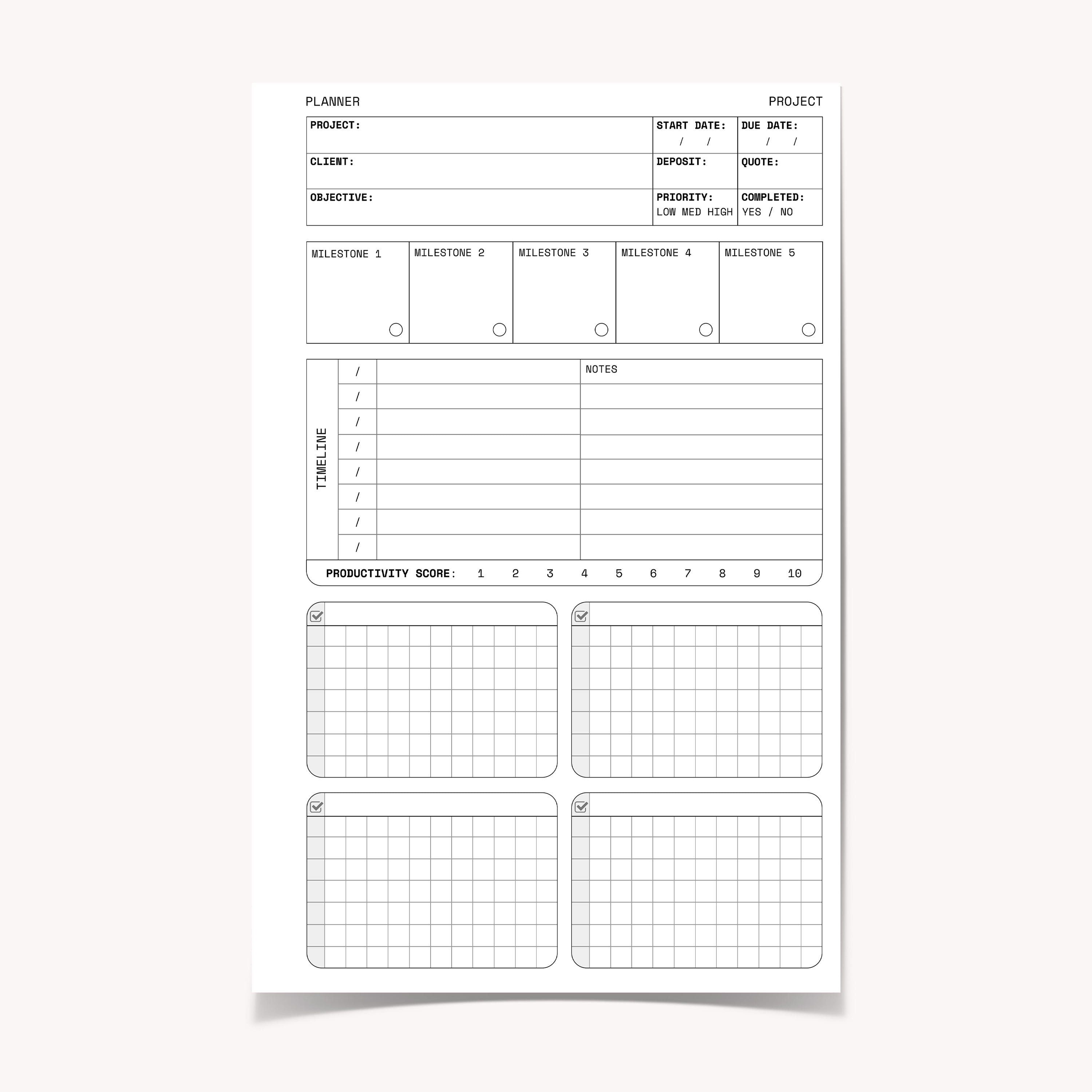 Project Planner Printable